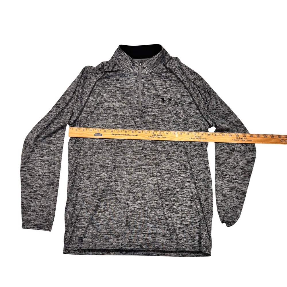 Under Armour Mens HeatGear 1/4 Zip Pullover Grey Space Dye Heather Large Loose - Picture 5 of 7